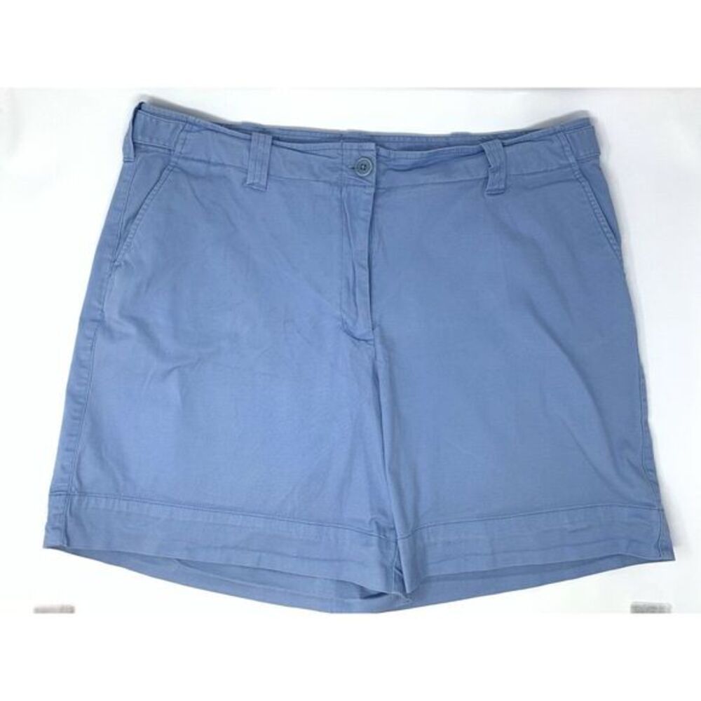 TALBOTS Pale Blue Cotton Blend Stretch Women's Chino Shorts‎ Size 16